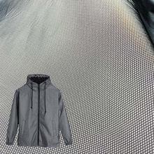 廠家現貨供應 高亮銀灰色化纖反光布表面復合網布 反光夾克面料