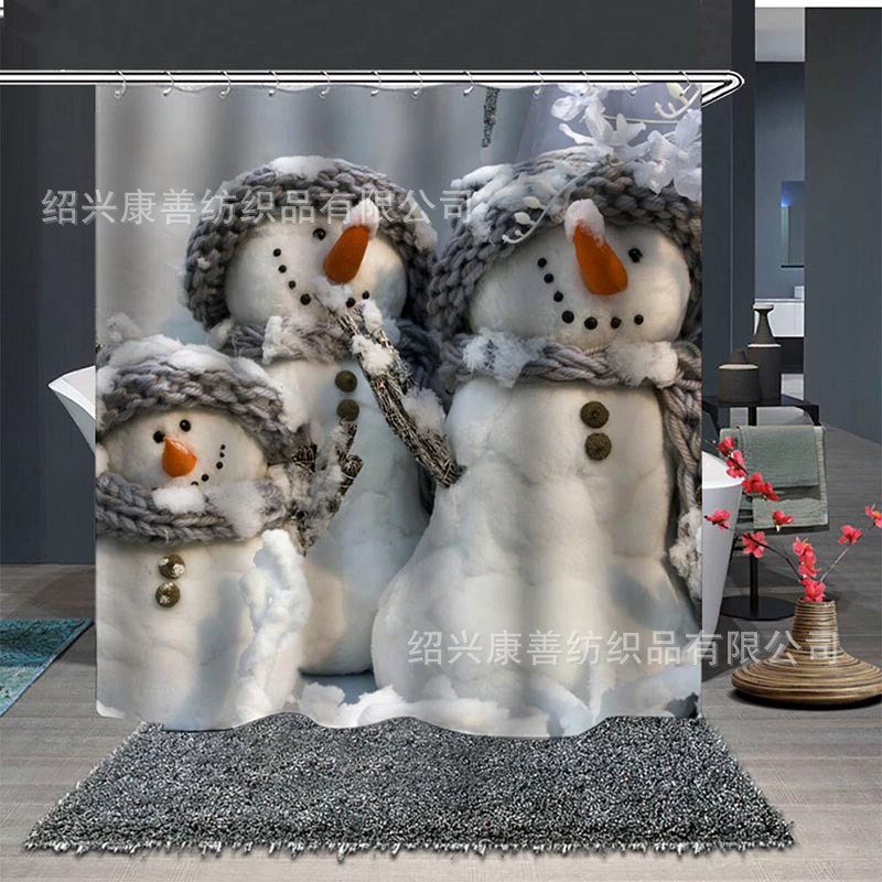 Scandinavian Christmas waterproof curtain, increased thickness, polyester