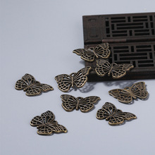 5個裝 古銅鏤空金屬25mm蝴蝶古典裝飾吊墜飾品配件流蘇掛墜子材料