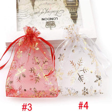 批发/雪花圣诞束口袋烫银欧根纱束口袋糖果纱袋透明拉绳小纱袋