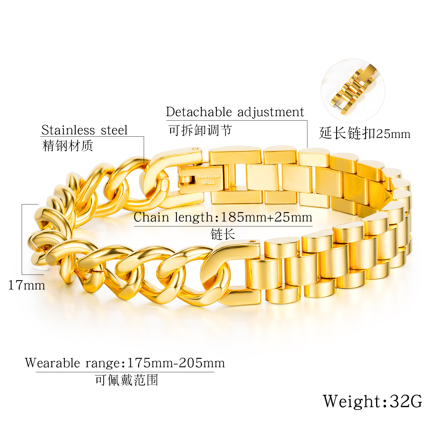 New Men's Domineering Titanium Steel Bracelet Popular Motorcycle Chain Jewelry Wholesale Nihaojewelry display picture 1