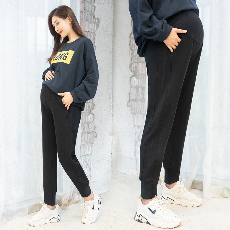 pregnant woman trousers spring and autumn Thin section Sports pants fashion Autumn Exorcism trousers Leggings Western style maternity dress Autumn and winter