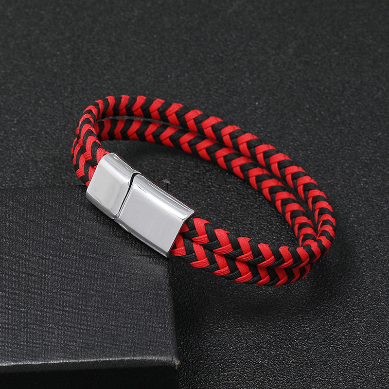 multi-layer woven simple leather bracelet