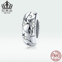艾芙樂原創S925純銀古典花紋隔珠DIY手鍊串珠飾品配件歐美熱賣