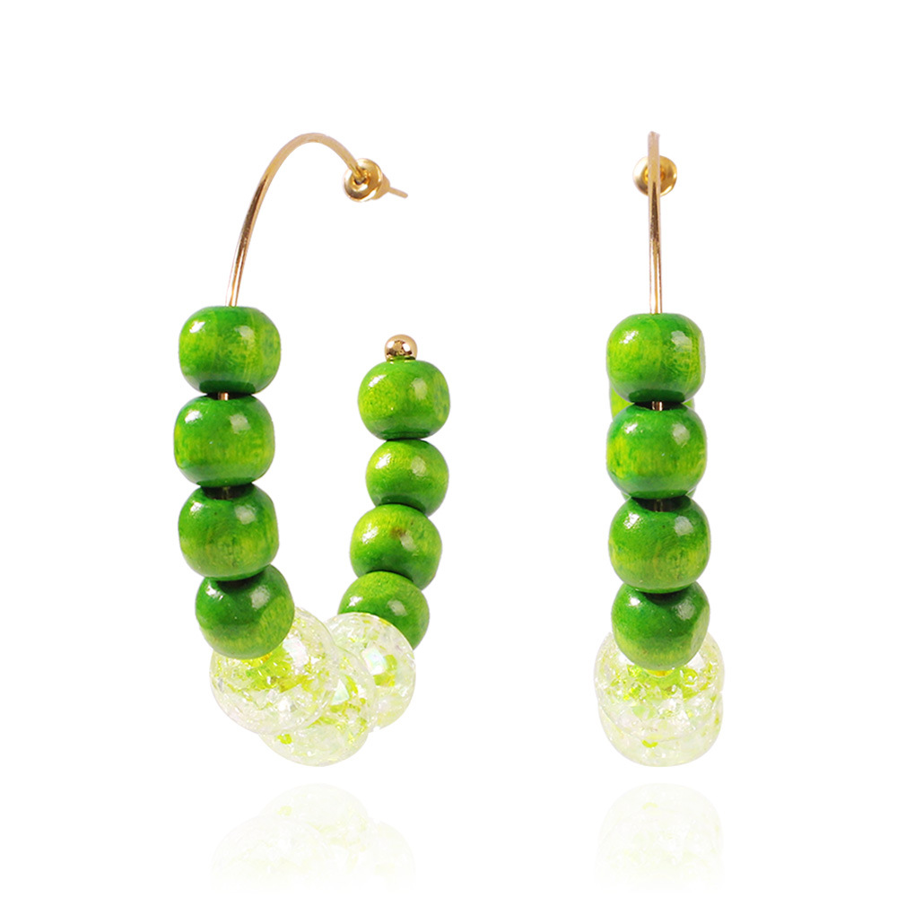 New Bohemian C-shaped Earrings Jewelry Fashion Vacation Color Resin Earrings display picture 3