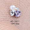 Diamond for manicure, metal accessory with rhinestones for nails, shiny nail decoration, nail stickers, Japanese and Korean