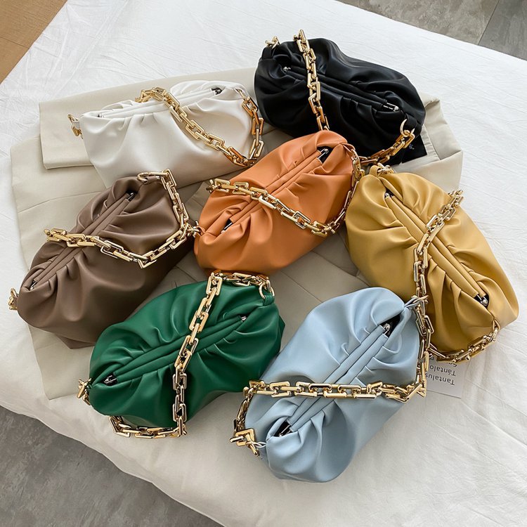 Women's Medium Pu Leather Solid Color Streetwear Cloud Shape Lock Clasp Underarm Bag display picture 20