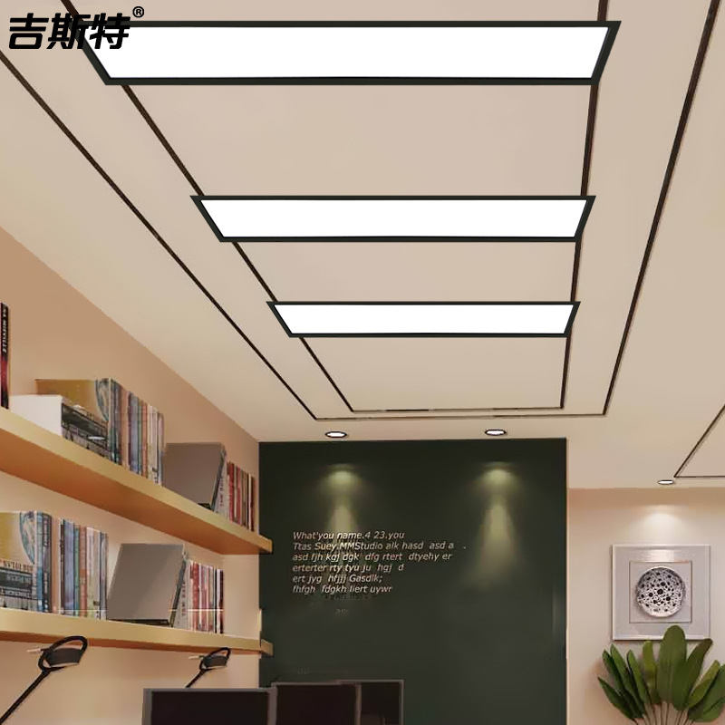 超薄彈簧嵌入式led長條燈簡約辦公室吊頂過道車庫走廊暗裝平板燈