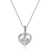 Necklace heart shaped, diamond pendant, silver 925 sample, 750 sample gold, wholesale