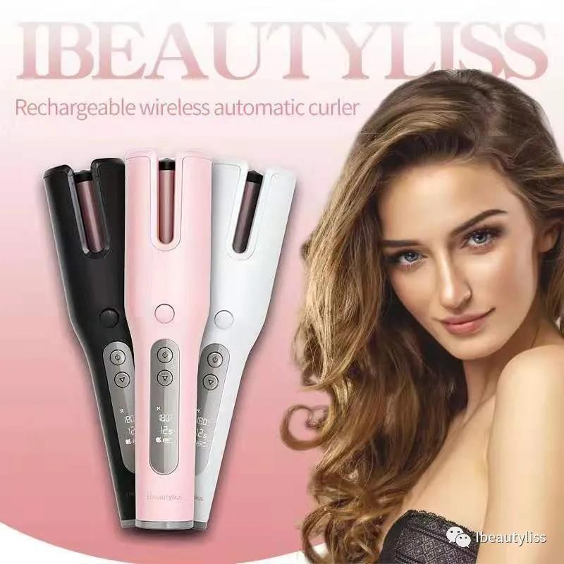 工厂指销卷发器2022新设计充电型.便于携式液晶屏无线自动卷发器