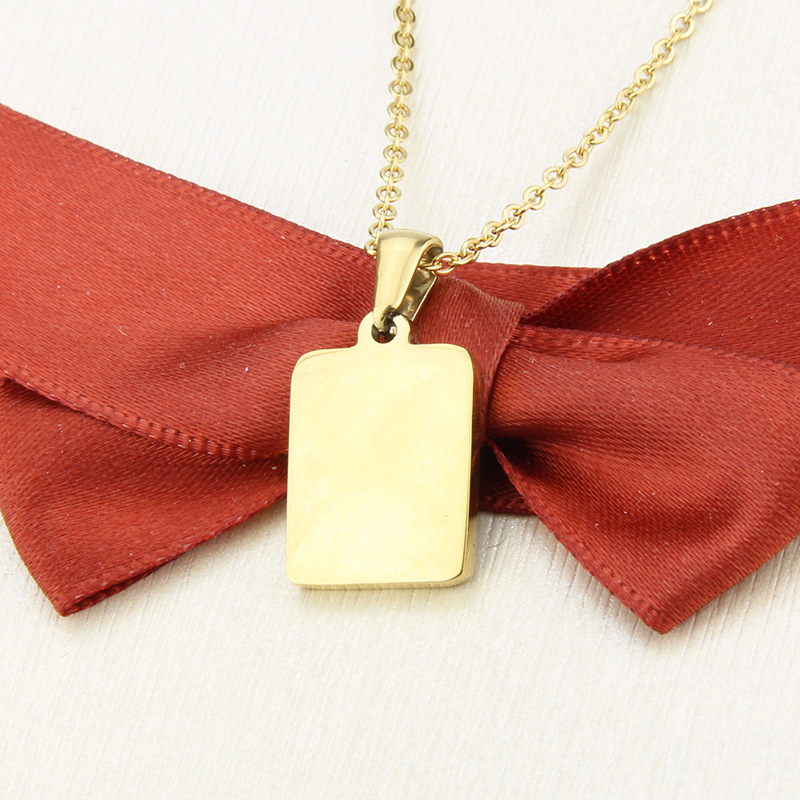 stainless steel square shell 26 letter necklace