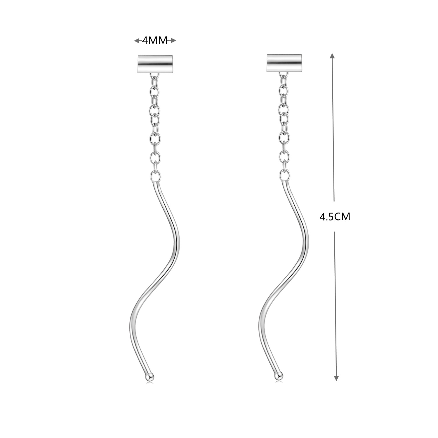 4g Weight 925 Sterling Silver Ear Needle Material Ear line Classification 1 Pair Quantity Holiday, Daily Occasion 925 Sterling Silver Material Geometric, Star, Heart Shape Pattern Women's Gender Casual, Simple Style Style 1 Pair 925 Sterling Silver Geometric Star Heart Shape Ear Line 16
