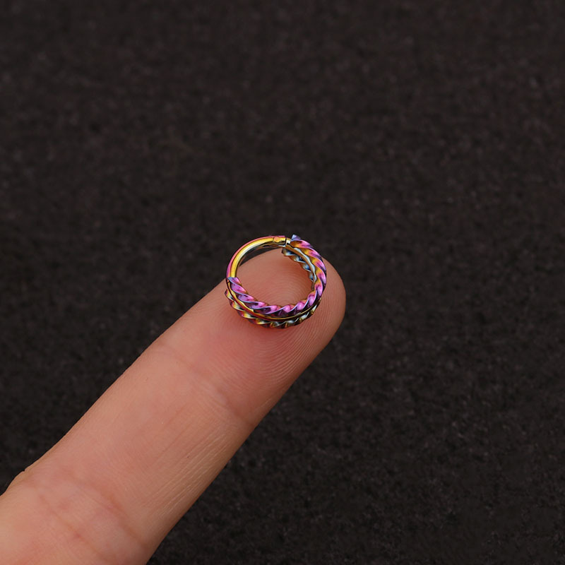 new 3 rows of twist  closed  ear bone ring