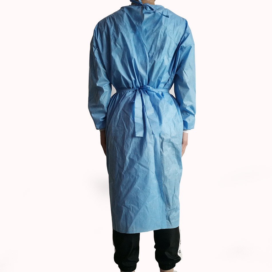 FDA厂家直销SMS系带式身体防护隔离衣无纺布工作一次性反穿隔离衣|ms