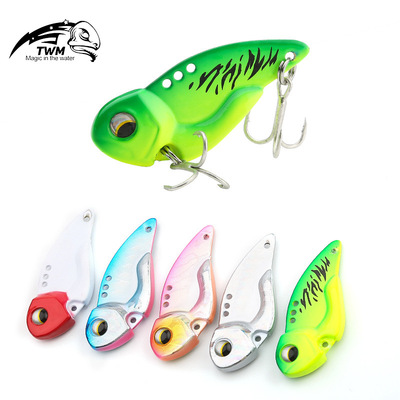 New funny vib Road sub bait iron plate Road sub bait simulation Long shot Fishing Lures Bare board Hooked colour Metal