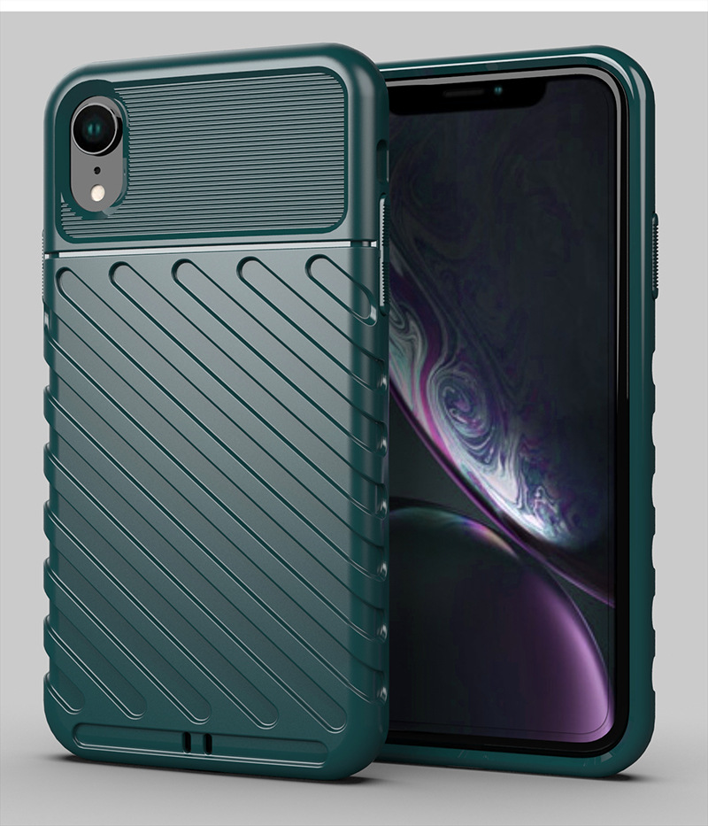 iPhone XR cep telefonu kılıfı için uygundur Apple XR cep telefonu kılıfı Thunder düşmeyi önleyici yumuşak silikon kalınlaştırılmış her şey dahil saf renk