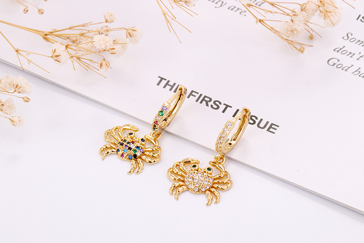 5g Weight Zircon Inlay Material Earrings Classification Housewarming, Anniversary, Business, Wedding, Travel, Birthday, Festival Occasion Copper Material Animal Pattern Women'S Gender Inlay Design Fashion Style Fashion Animal Inlaid Zircon Copper Copper Earrings 3