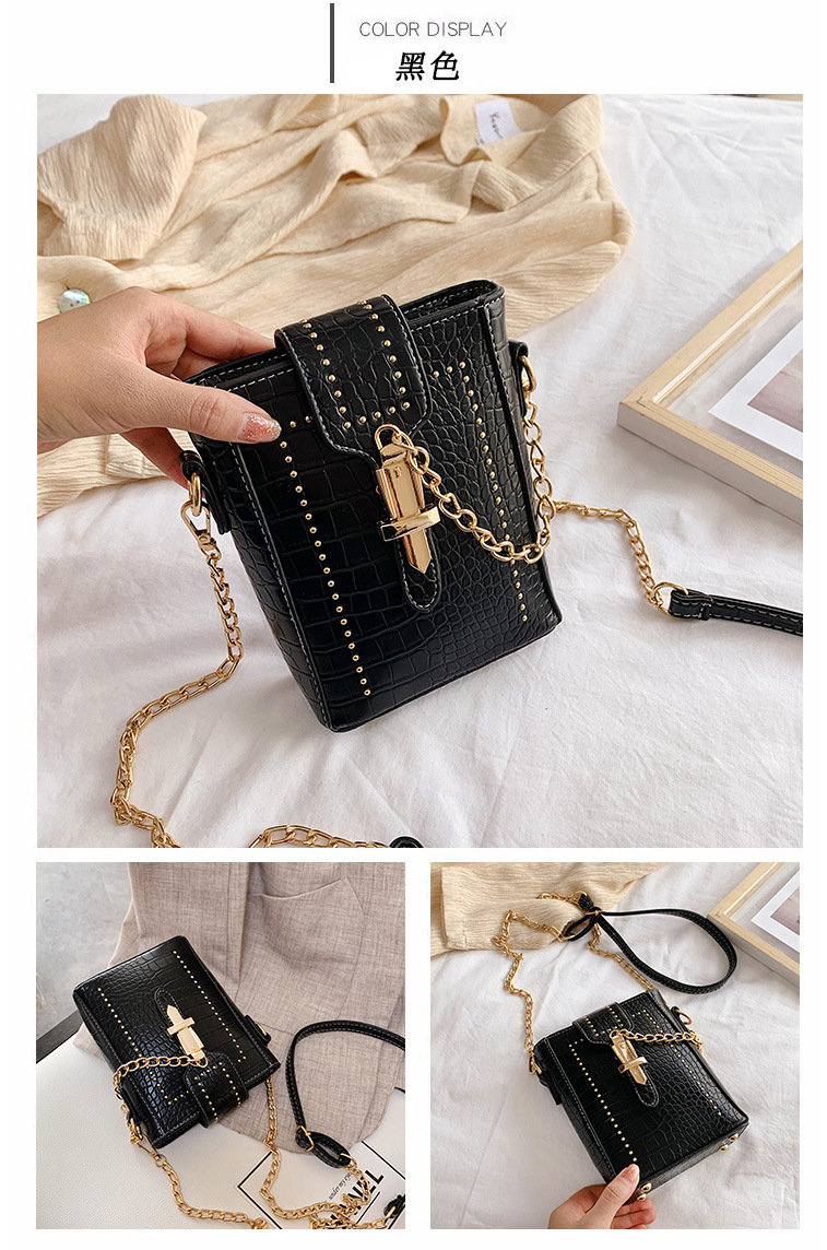 Neue Trendige Wilde One-shoulder Messenger Chain Krokodil Muster Handytasche display picture 54