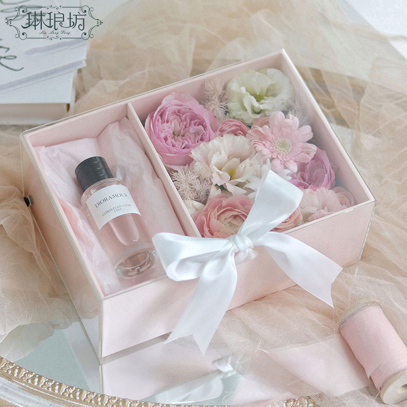 Oferta especial: Caja de regalo de flores para el Festival del Medio Otoño, caja de flores plegable de PVC transparente, cesta de regalo de flores, caja para pastel de flores, popular en línea