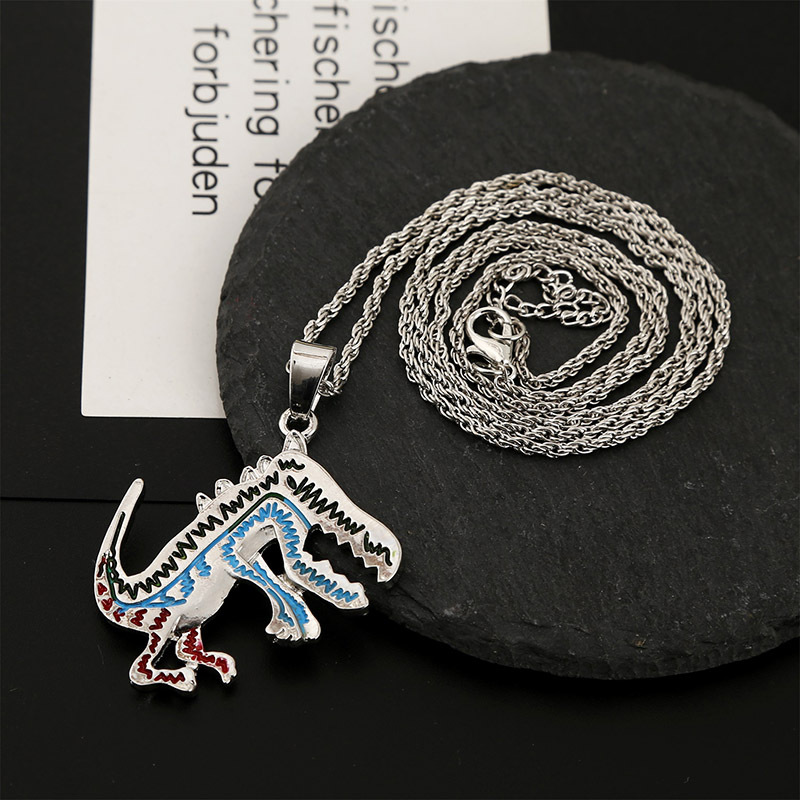 Dripping Alloy Dinosaur Hip-hop Necklace Korean Creative Cute Animal Jewelry Wholesale display picture 6