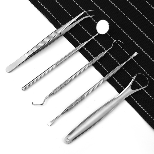Stainless Steel Dentist Tool Set Dental Calculus Remover Dental Tools Oral Care Probe Oral Mirror