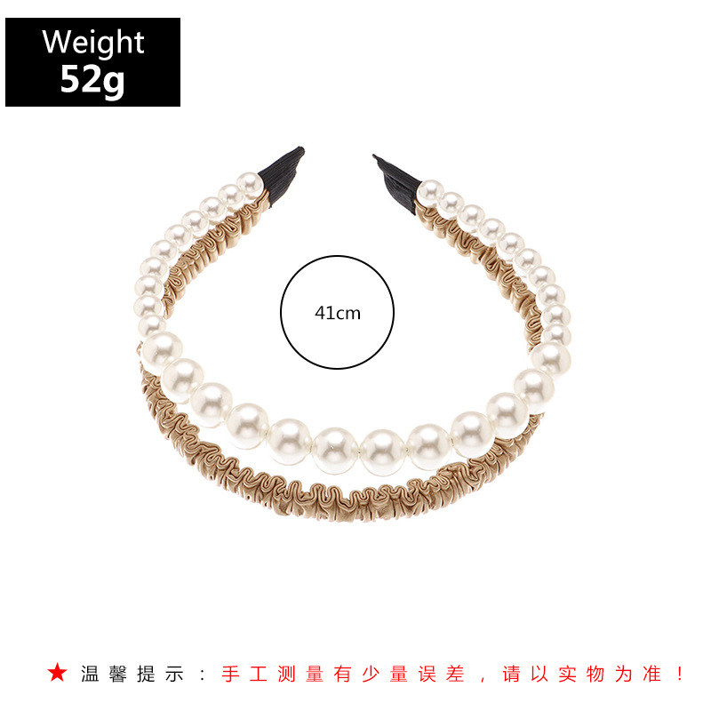 Fashion Crystal Double-layer Claw Chain Pearl Headband display picture 2