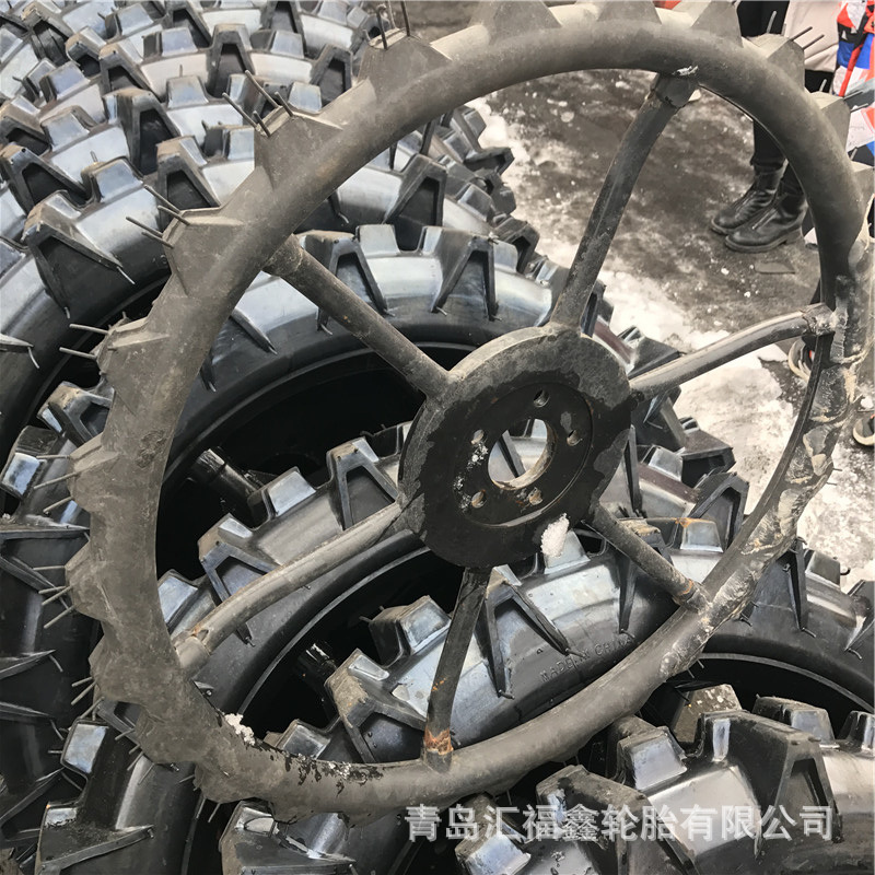 出口和配套插秧机运苗植保机橡胶钢圈一体实心轮胎