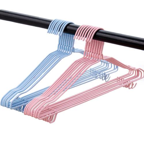 Plastic-impregnated non-slip clothes hanger metal clothes hanger support for adults and children clothes drying rack household traceless clothes hanger manufacturer wholesale