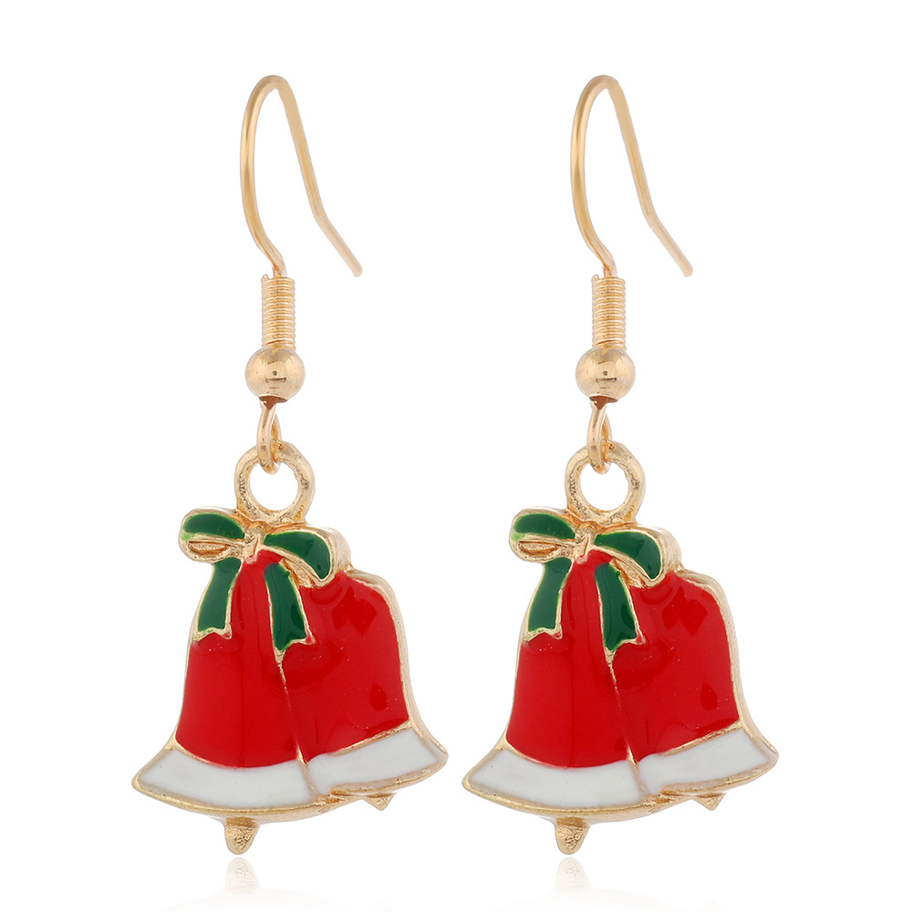 Cartoon Christmas Alloy Dripping Santa Claus Elk Earrings Set Wholesale Nihaojewelry display picture 18