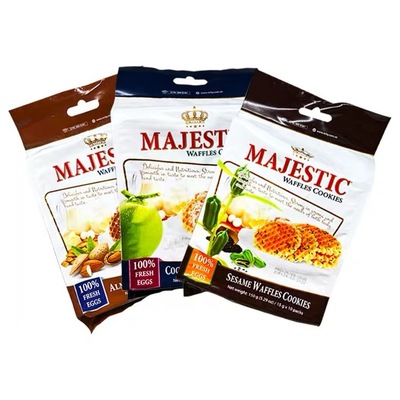 越南进口食品易扁桃仁黑芝麻华夫饼干150g扁桃仁椰蓉饼干网红零食