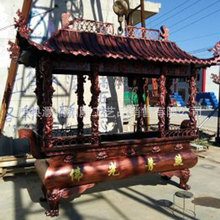 寺廟銅香爐擺件長方形鑄銅香爐圓形塔爐雕塑制作1234米純銅香爐