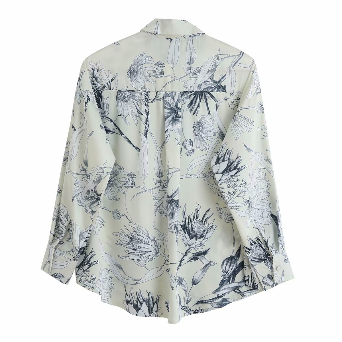 printed silk satin texture blouse  NSAM11950