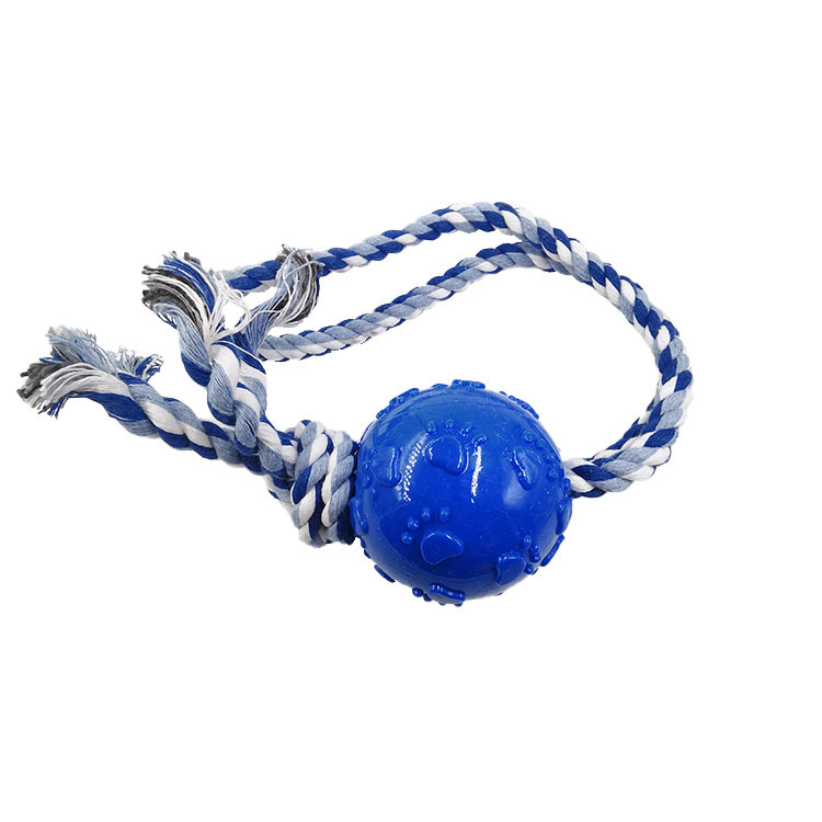 Perro TPR cuerda mordedura bola resistente a la cuerda de algodón para mascotas perro pulido rompecabezas interactivo divertido juguete fabricante en stock