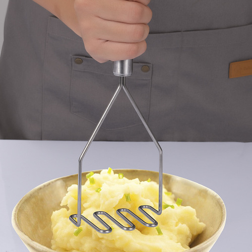 Factory direct sales stainless steel potato masher manual multifunctional wavy potato peeler masher
