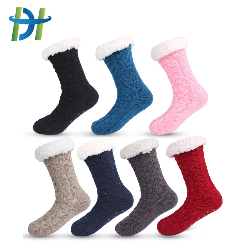 Autumn and Winter Velvet Warm Christmas Socks Dispensing Anti-Slip Home Floor Socks Cross-Border Popular Slippers and Socks Factory Direct Sales