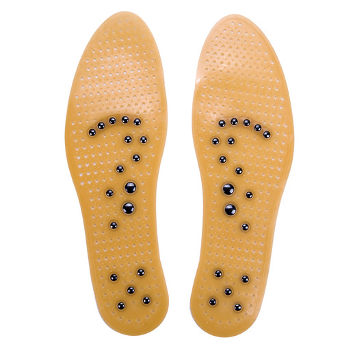 Three-color crystal magnet insole transparent yellow model with 18 magnets, magnetic iron, foot bottom acupoint massage, no therapeutic effect