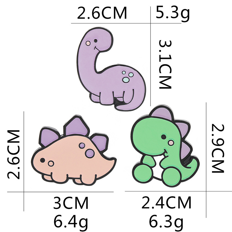 New Cartoon Cute Candy Color Dinosaurs Brooch Set display picture 19