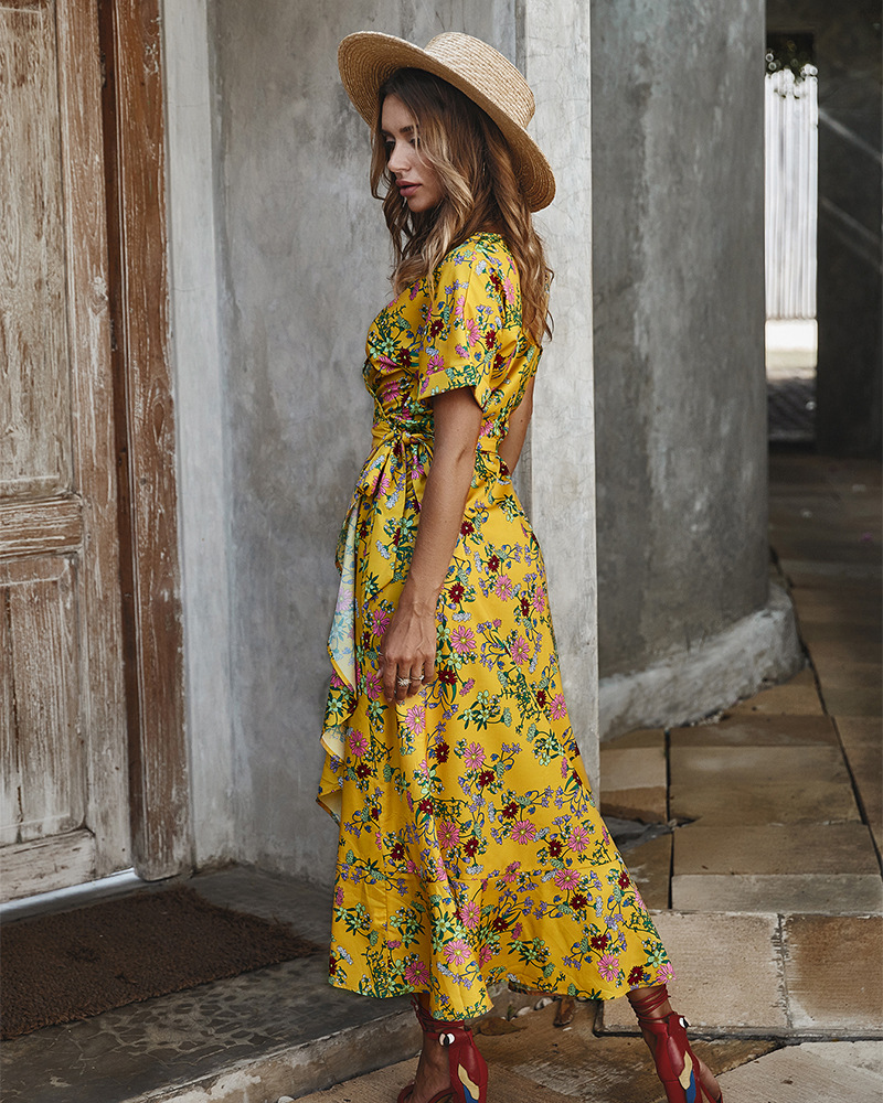 Vestido largo con estampado de temperamento para mujer 2020 vestido largo para mujer NSKA264