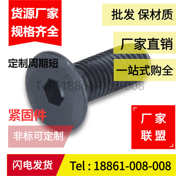 内六角沉头螺钉M2M2.5M3M4M5M6M8内六角10.9级平头螺丝钉螺丝螺栓