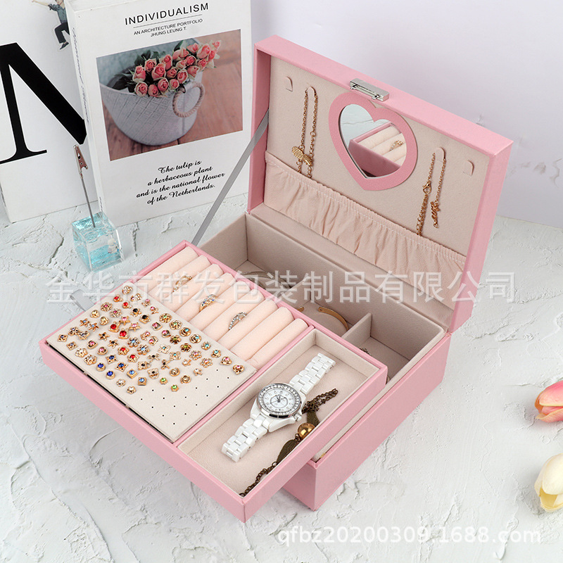 Jewelry Storage Box Large-capacity doubl...