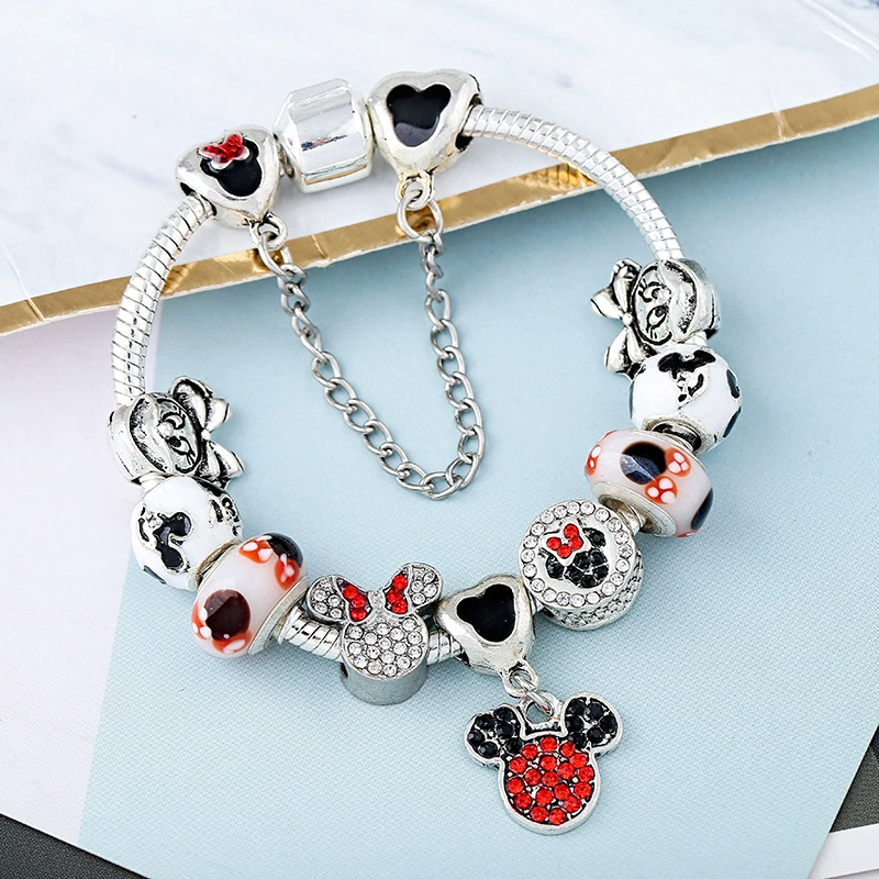 Cute cartoon beaded bracelet, accessory, DIY