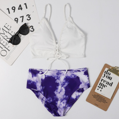 2021年亚马逊泳装印花分体泳衣女 性感比基尼欧美bikini厂家批发