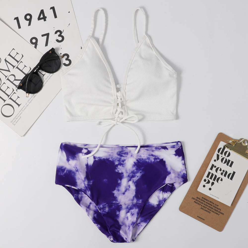 2021年亚马逊泳装印花分体泳衣女 性感比基尼欧美bikini厂家批发