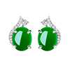 Agate organic retro earrings jade, silver 925 sample, with gem, simple and elegant design