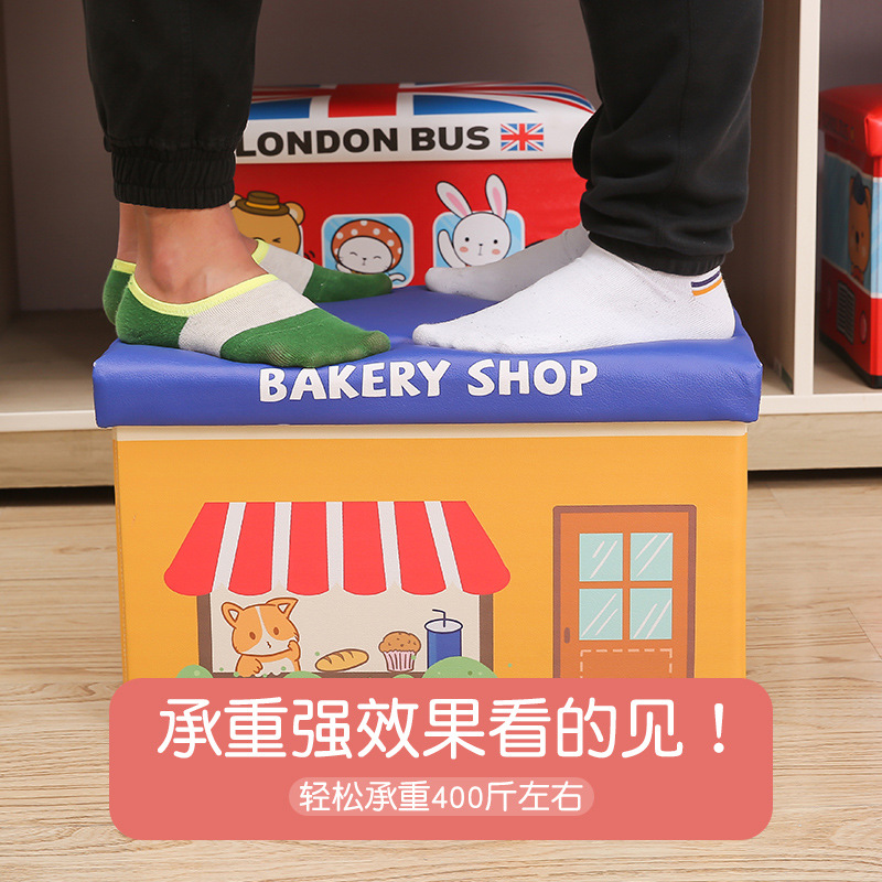 Cartoon bus, foldable storage system, capacious toy, storage box