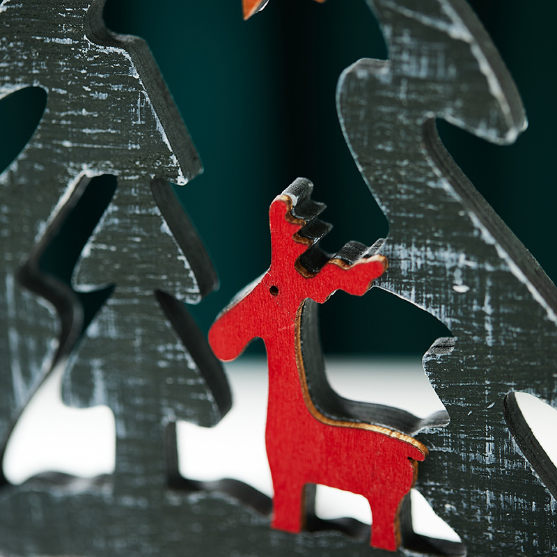 Árbol de Navidad de colores ángel decoración de madera escritorio pequeño árbol de Navidad hotel ventanas de recepción decoración atmósfera café