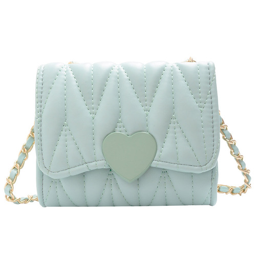 Korean version of  autumn and winter new children's bags, fashionable girls' shoulder chain bag, love diagonal cross mini square bag