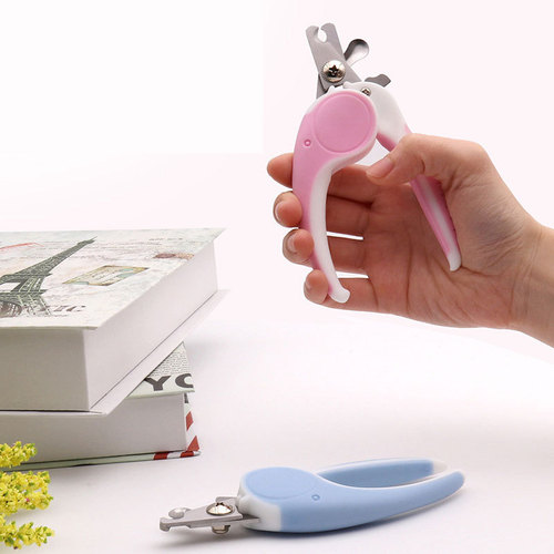 LED-illuminated pet nail scissors set for cats and dogs, with file, universal, comes with card packaging, multiple styles available