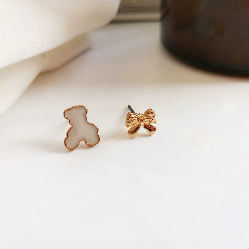 Cute small asymmetrical earrings, airplane for students, silver 925 sample, cloud