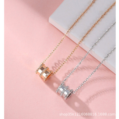 简约气质不褪色S925纯银项链女新潮网红小蛮腰吊坠锁骨链颈链|ms